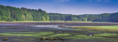 Space landscape of old dried up lakeの写真素材