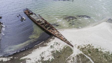 Shipwreck bay on the Hel peninsula in the Baltic Seaの写真素材