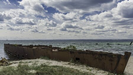 Shipwreck bay on the Hel peninsula in the Baltic Seaの写真素材