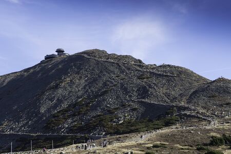 Snezka, or Sniezka - the highest mountain of Czech Republic, Giant Mountains - Krkonose National Park, Czech Republic and Poland.の写真素材