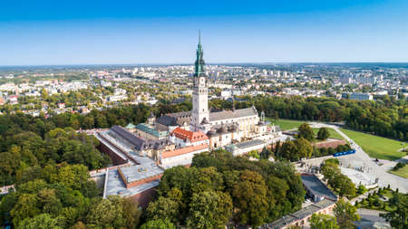 Aerial panoramic view of Riga old town in Latviaの写真素材