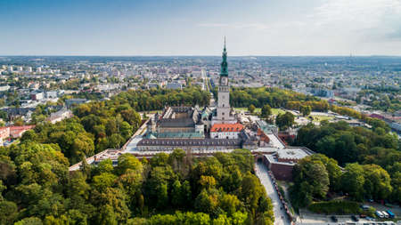 Aerial panoramic view of the old town of Riga, Latviaの写真素材