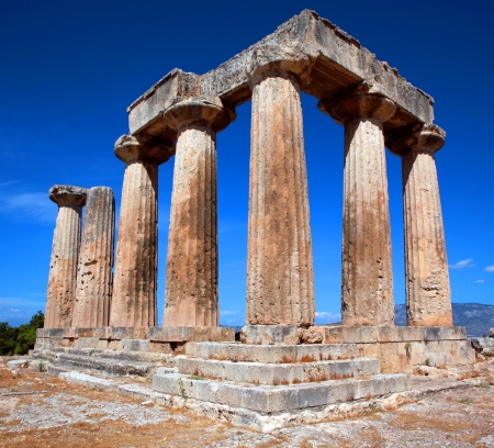 the ruins of the temple of Apollo at Corinthの写真素材