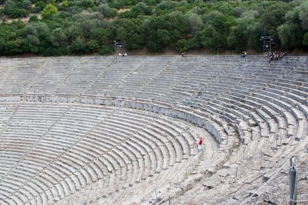 Sanctuary of Asklepios at Ancient Epidaurus theatre greece antiqueの写真素材