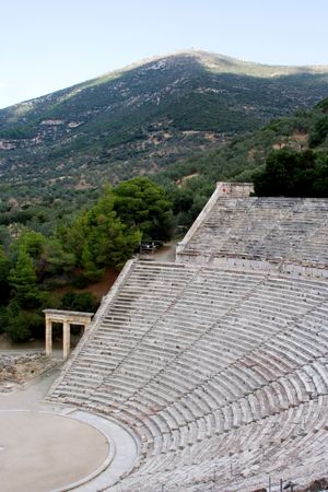 antique Ancient  theatre Sanctuary of Asklepios  Epidaurus greece