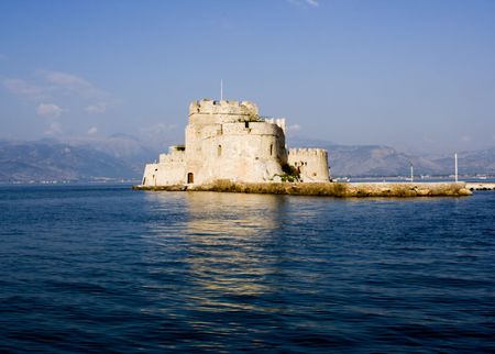 old bourtzi fortress in nafplio greeceの写真素材