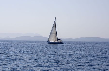 Sailboat in a seaの写真素材