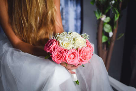 Wedding day, floral decor, luxury accessories concept - Bridal bouquet, event decorationの写真素材