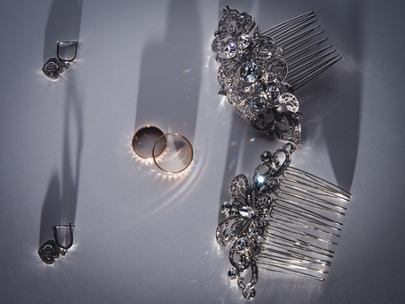 Jewelries for wedding attributes for the brideの写真素材