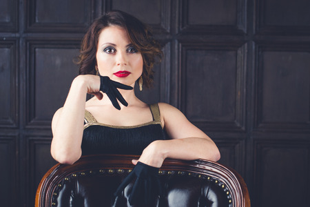 Pretty sexy girl in cabaretの写真素材