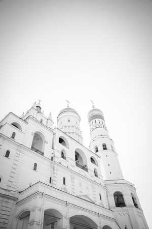 MOSCOW, RUSSIA - OCTOBER 16, 2018: Assumption Cathedral (Cathedral of the Dormition, Uspensky sobor) against the sky. Inside of Moscow Kremlin, Russia (day)のeditorial素材