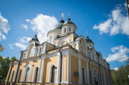 Moscow, Russia - April 28, 2015: Church Of St. Peter and Fevronia of Murom in Intercession (Pokrovsky) Monastery of the Russian Orthodox Churchのeditorial素材