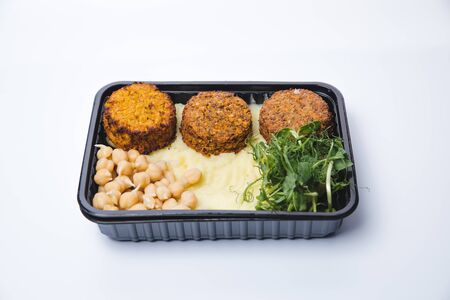 vegetable cutlets with cabbage on a plate. potato frittersの写真素材