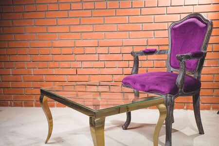 yellow leather sofa in white roomの写真素材