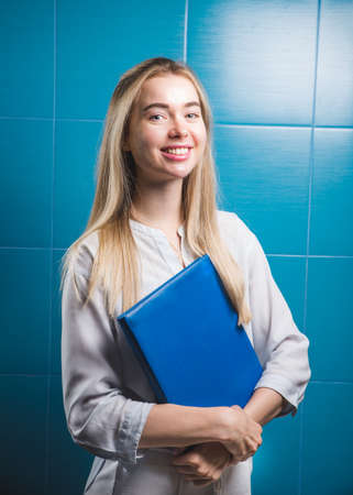 business woman hold a folder