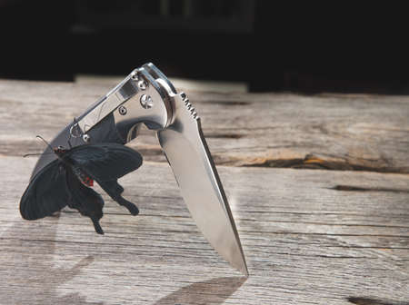 Patagoni traditional rustic knife for gauchos. Tandil, tandilero metal.の写真素材