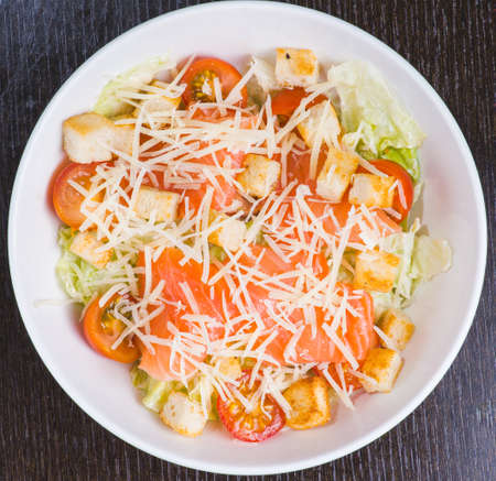 salad with salmonの写真素材