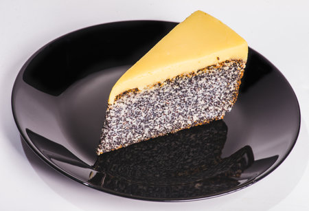 A dessert from traditional Turkish cuisine; Poppy cake sweet. (Turkish name; Hashasli revani)の写真素材