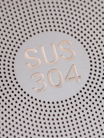 Stainless steel tea strainer infuser close up. Tool for flask or coffee mug with spill proof lid. mockup.の写真素材