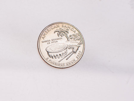 Coins of USA. Commonwealth statue in Harrisburg, Pennsylvania, depicted on the US Pennsylvania quarter (1999).の写真素材