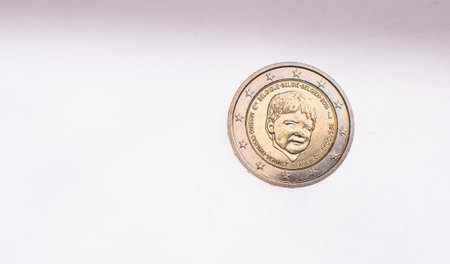 Spanish circulating commemorative coin 2 Euroの写真素材