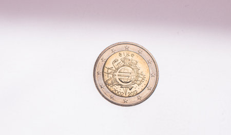 Spanish circulating commemorative coin 2 Euroの写真素材