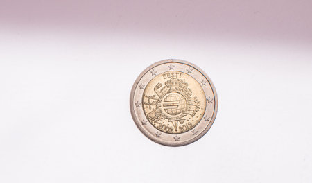 Spanish circulating commemorative coin 2 Euroの写真素材