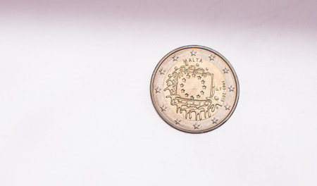 Spanish circulating commemorative coin 2 Euroの写真素材