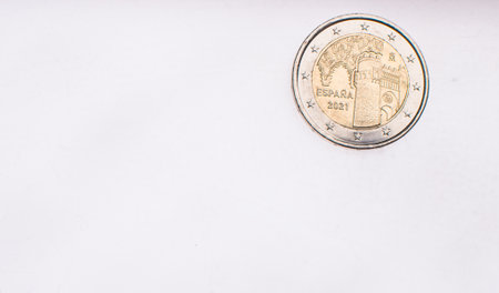 Circulating commemorative coin 2 Euro Institute of Neurology and Genetics 2020 Cyprus. European bimetallic coin. Ireland, Dublin 03/01/2022.の写真素材