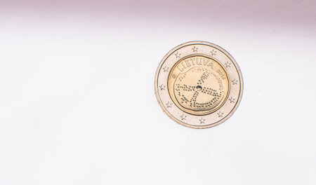 Spanish circulating commemorative coin 2 Euroの写真素材