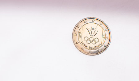 Spanish circulating commemorative coin 2 Euroの写真素材