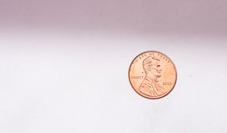 1 dollar 2020 - American Innovation - Telephone - Massachusetts $1 Coin on a white backgroundの写真素材