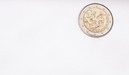 Spanish circulating commemorative coin 2 Euroの写真素材