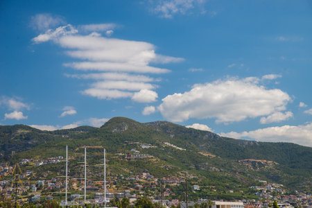 Panoramic view of harbor in Antalya Kaleici Old Town. Antalya, Turkeyの写真素材