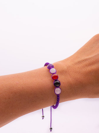 Garnet bracelet accessory, beautiful, decorationの写真素材