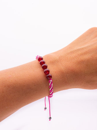 Garnet bracelet accessory, beautiful, decorationの写真素材