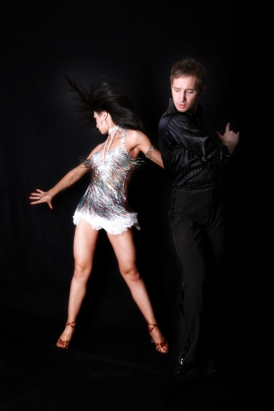 dancers against black backgroundの写真素材