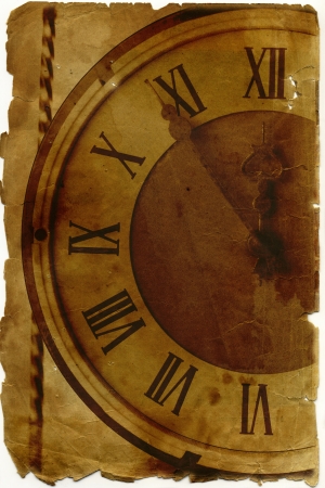 vintage paper with old clockの写真素材