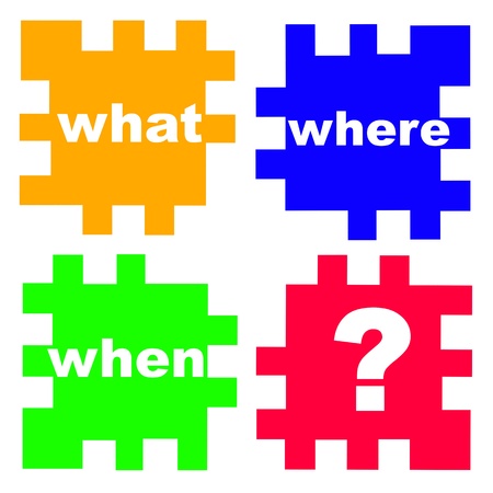 main questions in business and real life in the puzzle game, concept pictureの写真素材