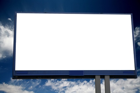 blank sign against blue skyの写真素材