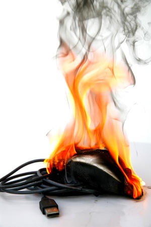 burning computer mouseの写真素材