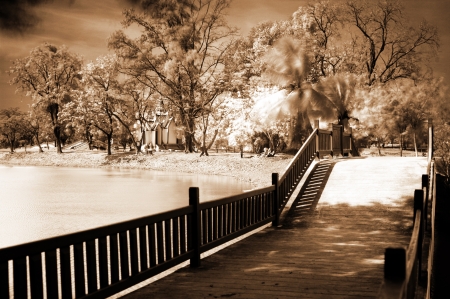 bridge in Ayutthaya, old capital of Thailandの写真素材