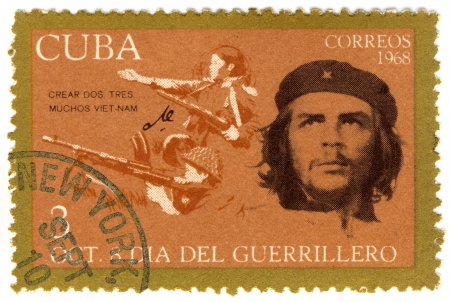 vintage cuba stamp with Ernesto Che Guevaraのeditorial素材
