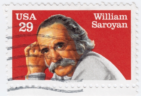 USA - CIRCA 2008  stamp printed in the USA shows William Saroyan Armenian American dramatist and author, circa 2008のeditorial素材