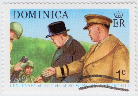 NICARAGUA - CIRCA 1974 : stamp printed in Nicaragua shows Winston Churchill (C), circa 1974のeditorial素材