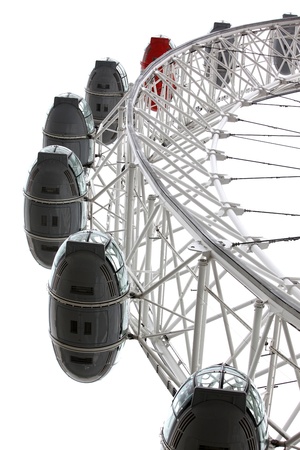 London eye isolated on white, GBのeditorial素材