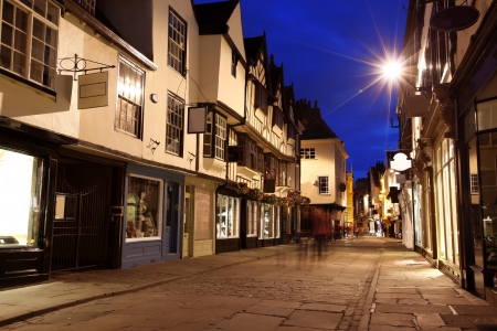 Evening street in York, UKの写真素材