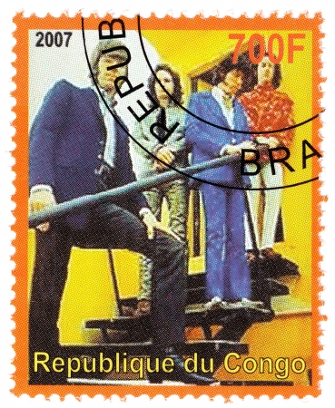 CONGO - CIRCA 2007 : Stamp printed in Congo shows Dooors american musical rock group, circa 2007のeditorial素材