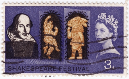 GREAT BRITAIN - CIRCA 1963 : stamp printed iny Great Britain shows Shakespeare Festivale, circa 1963
