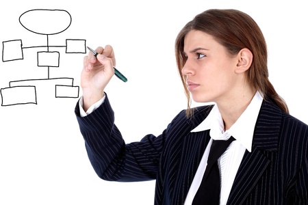 businesswoman drawing plan or somethingの写真素材